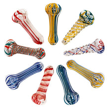 Load image into Gallery viewer, Multi Color Inside Out Glass Smoking Pipe 3 Inches
