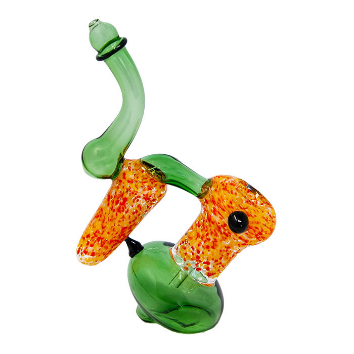 Green Double Chamber Glass Bubbler