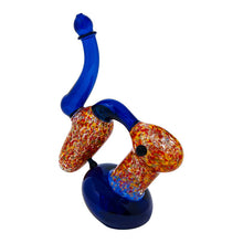 Load image into Gallery viewer, Blue Double Chamber Glass Bubbler
