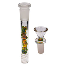 Load image into Gallery viewer, Ganjavibes Double Tree Percolator Green Glass Bong 14 Inches
