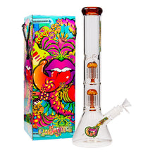 Load image into Gallery viewer, Ganjavibes Double Tree Percolator Amber Glass Bong 14 Inches
