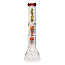 Load image into Gallery viewer, Ganjavibes Double Tree Percolator Amber Glass Bong 14 Inches
