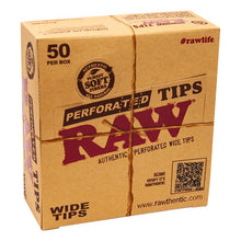 Load image into Gallery viewer, RAW PERFORATED WIDE TIPS 50 PER BOX
