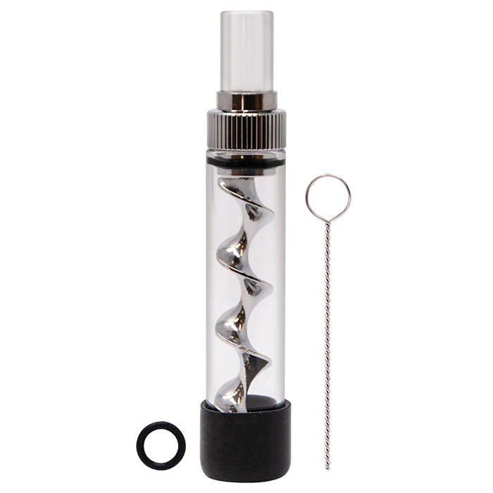 Silver V12 Mini Twisty Glass Blunt Pipe