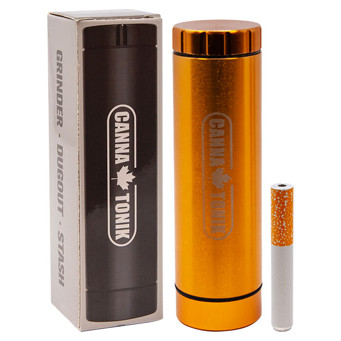 Cannatonik 3 In 1 Gold Grinder Dugout Stash