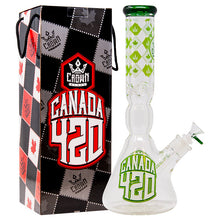 Load image into Gallery viewer, Crown Glass  14 Inches Green Canada 420 Bong
