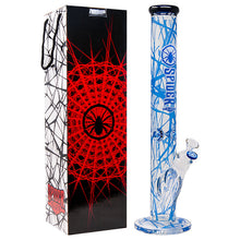 Load image into Gallery viewer, Cylindrical Spider Web Blue 18 Inches Bong
