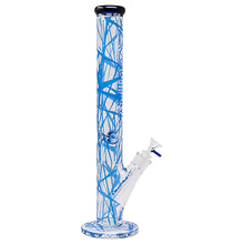 Load image into Gallery viewer, Cylindrical Spider Web Blue 18 Inches Bong
