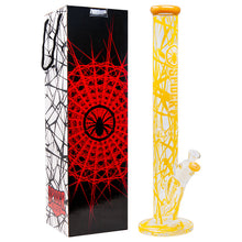 Load image into Gallery viewer, Cylindrical Spider Web Yellow 18 Inches Bong
