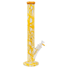 Load image into Gallery viewer, Cylindrical Spider Web Yellow 18 Inches Bong
