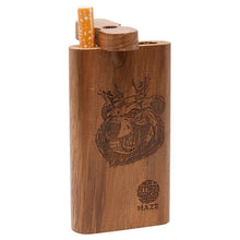 Load image into Gallery viewer, Maze Bear with Crown Teak Wood Dugout
