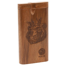 Load image into Gallery viewer, Maze Bear with Crown Teak Wood Dugout
