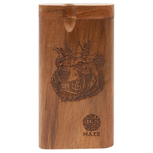 Load image into Gallery viewer, Maze Bear with Crown Teak Wood Dugout
