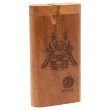 Load image into Gallery viewer, Maze Samurai Skull Teak Wood Dugout
