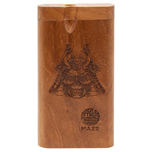 Load image into Gallery viewer, Maze Samurai Skull Teak Wood Dugout
