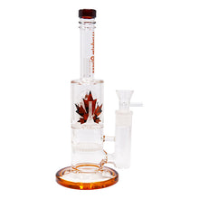 Load image into Gallery viewer, Amber Honey Comb With Tree Percolator And Splash Guard Maple Glass Bong
