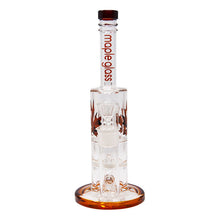 Load image into Gallery viewer, Amber Honey Comb With Tree Percolator And Splash Guard Maple Glass Bong
