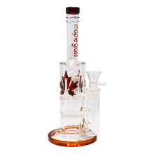 Load image into Gallery viewer, Amber Honey Comb With Tree Percolator And Splash Guard Maple Glass Bong
