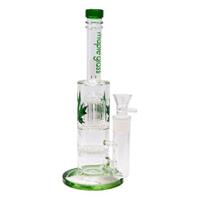 Load image into Gallery viewer, Green Honey Comb With Tree Percolator And Splash Guard Maple Glass Bong
