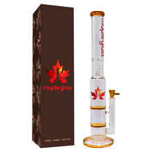 Load image into Gallery viewer, Amber Maple Glass Double Honey Comb Bong With Splash Guard
