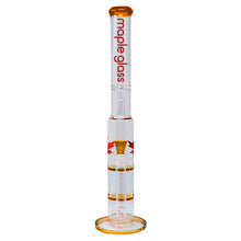 Load image into Gallery viewer, Amber Maple Glass Double Honey Comb Bong With Splash Guard
