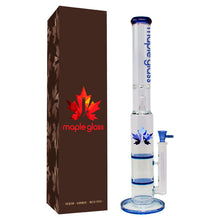 Load image into Gallery viewer, Blue Maple Glass Double Honey Comb Bong With Splash Guard
