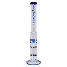 Load image into Gallery viewer, Blue Maple Glass Double Honey Comb Bong With Splash Guard
