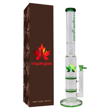 Load image into Gallery viewer, Green Maple Glass Double Honey Comb Bong With Splash Guard
