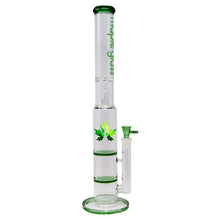 Load image into Gallery viewer, Green Maple Glass Double Honey Comb Bong With Splash Guard
