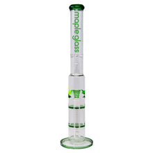 Load image into Gallery viewer, Green Maple Glass Double Honey Comb Bong With Splash Guard
