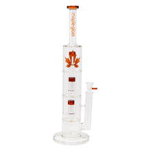 Load image into Gallery viewer, Amber Maple Glass Bong With Triple Tire Perc 18 Inches
