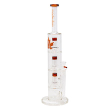 Load image into Gallery viewer, Amber Maple Glass Bong With Triple Tire Perc 18 Inches
