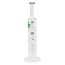 Load image into Gallery viewer, Green Maple Glass Bong With Triple Tire Perc 18 Inches
