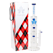 Load image into Gallery viewer, Blue Maple Glass Bong With Triple Tire Perc 18 Inches
