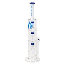 Load image into Gallery viewer, Blue Maple Glass Bong With Triple Tire Perc 18 Inches
