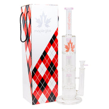 Load image into Gallery viewer, Pink Maple Glass Bong With Triple Tire Perc 18 Inches
