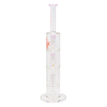 Load image into Gallery viewer, Pink Maple Glass Bong With Triple Tire Perc 18 Inches
