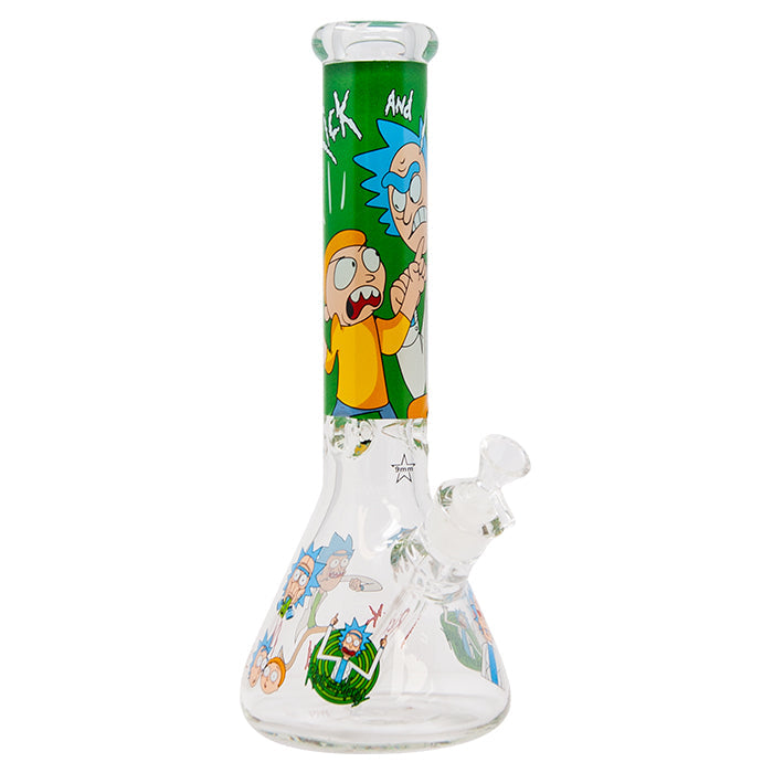 Rick N Morty Fighting 14 Inches Glass Bong