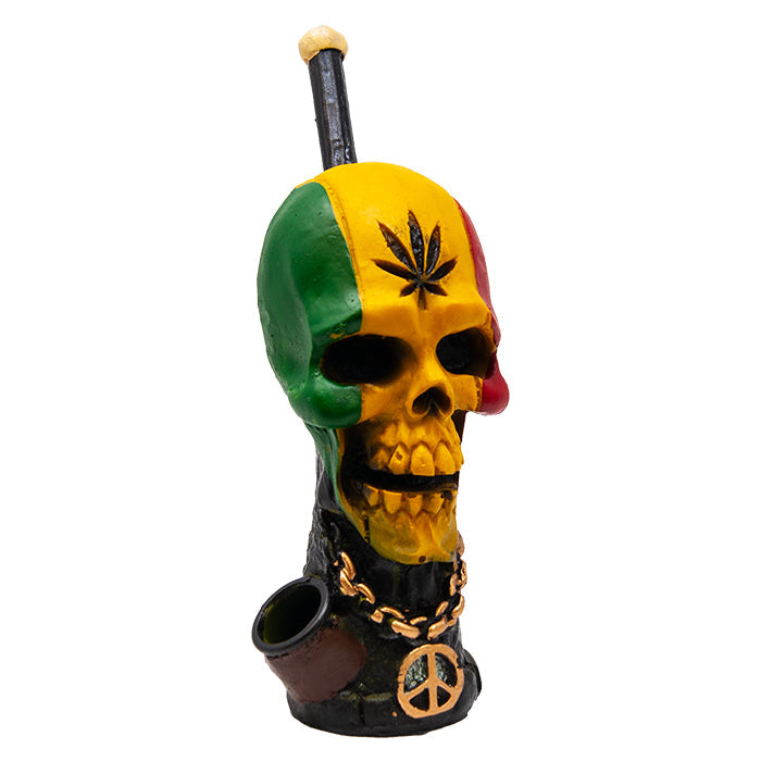 Peace Skull Polyresin Pipe