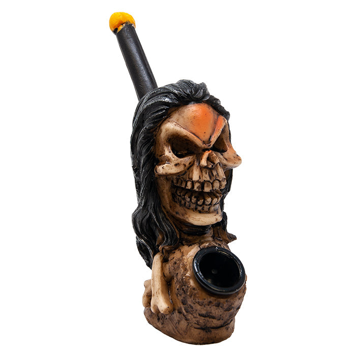 Skull Head Polyresin Pipe