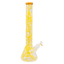 Load image into Gallery viewer, Spider Glass Web Design Yellow Bong 18 Inches
