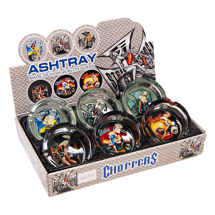 Choppeas Glass Ashtray Display Of 6 Pcs