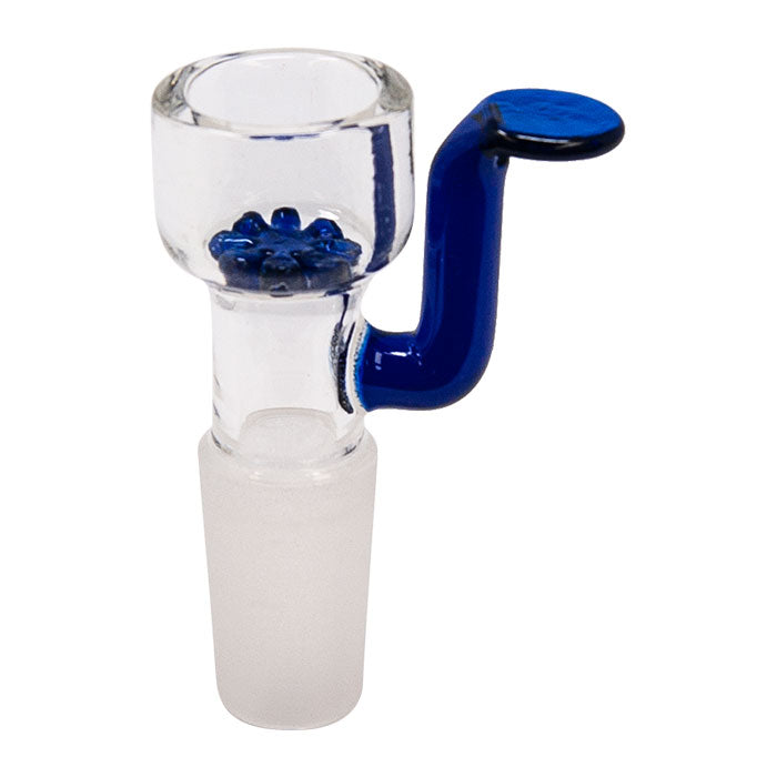 Blue Glass Bowl With Angled Handle 14MM