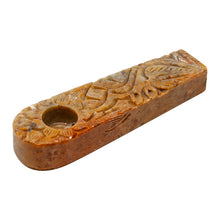 Load image into Gallery viewer, Flat Craved Stone Pipe 3 Inches
