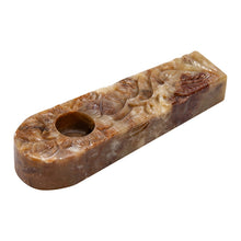 Load image into Gallery viewer, Flat Craved Stone Pipe 3 Inches
