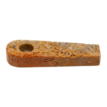 Load image into Gallery viewer, Flat Craved Stone Pipe 3 Inches
