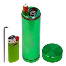 Load image into Gallery viewer, Cannatonik 3 In 1 Green Grinder Dugout Stash
