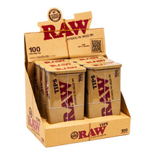 Load image into Gallery viewer, RAW Natural Unrefined 100 Tip Pre-rolled Tin Display Of 6
