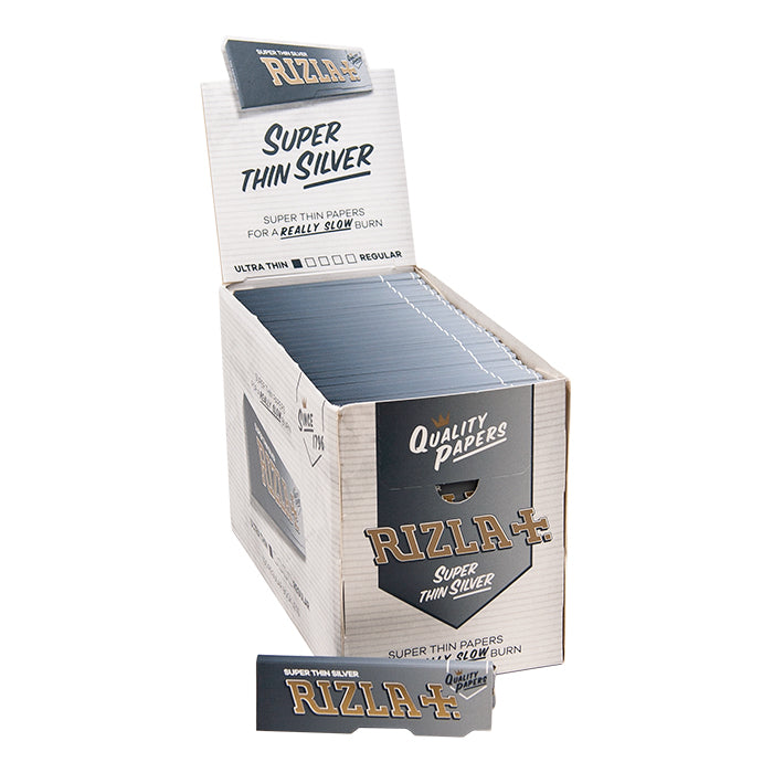 Rizla Single Silver Rolling Paper Jumbo Display Of 100