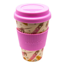 Load image into Gallery viewer, Pink and Gold Feathers Bamboo Mug
